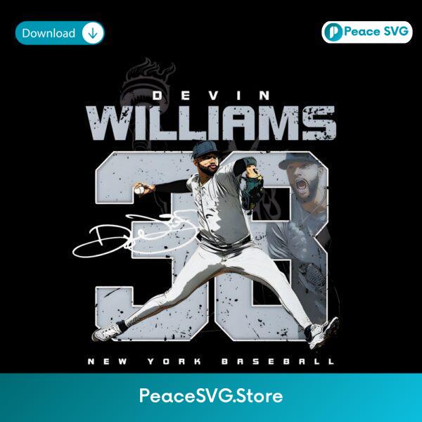 Devin Williams New York Baseball Number Style PNG