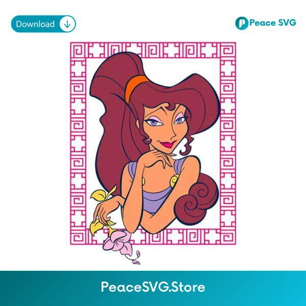 Disney Hercules Megara Greek Border Vintage Style PNG