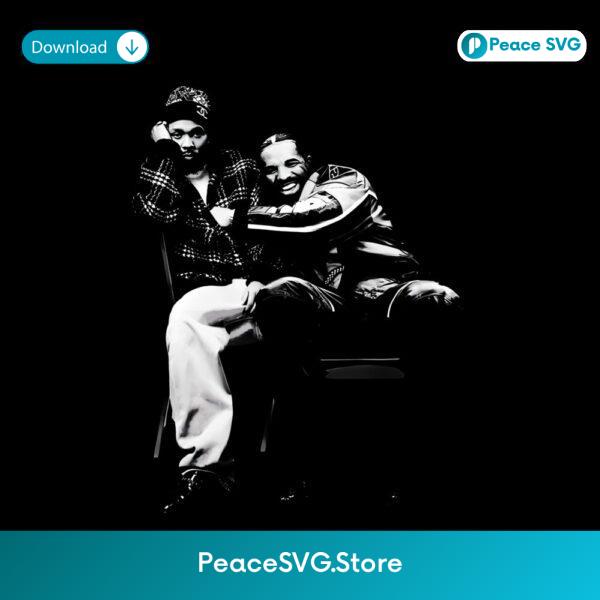 Drake And Partynextdoor Sitting Together In Monochrome Bond Moment PNG