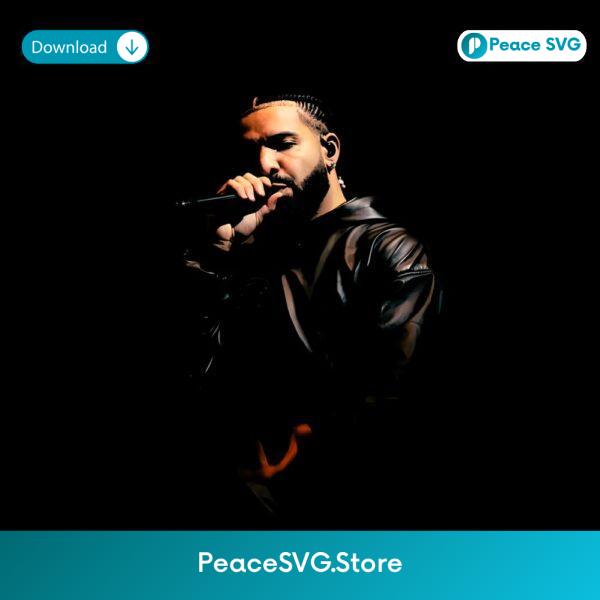 Drake Live Mic Moment In Leather Stage Portrait PNG