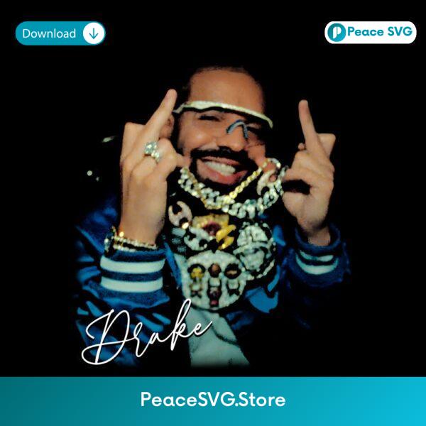 Drake Smiling Rapper Vintage Style Hip Hop Streetwear PNG