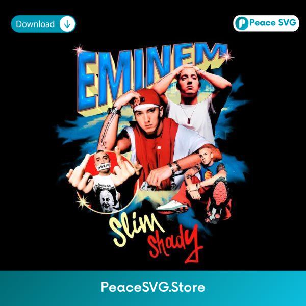 Eminem Slim Shady Cartoon Collage Vintage Rap PNG