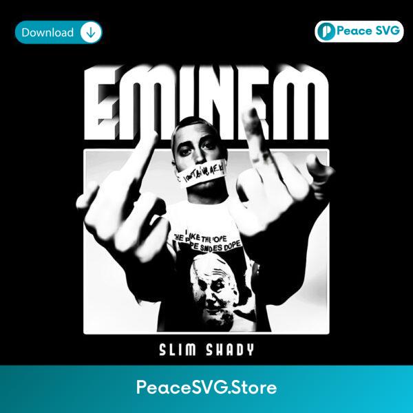 Eminem Slim Shady Middle Finger Rap Icon Vintage PNG