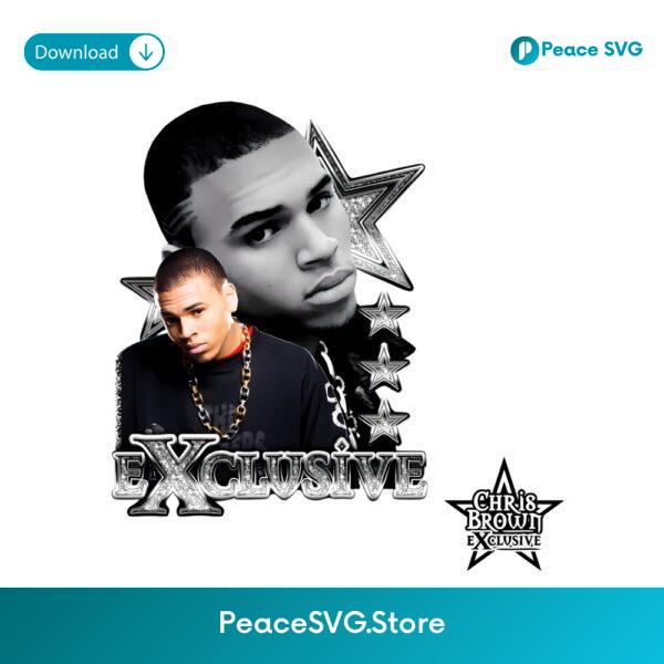 Exclusive Era Chris Brown Retro Star Poster Glitter Bling Album Art PNG