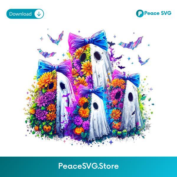 Floral Ghost Coquette Halloween Pumpkin Boo Spooky Season PNG