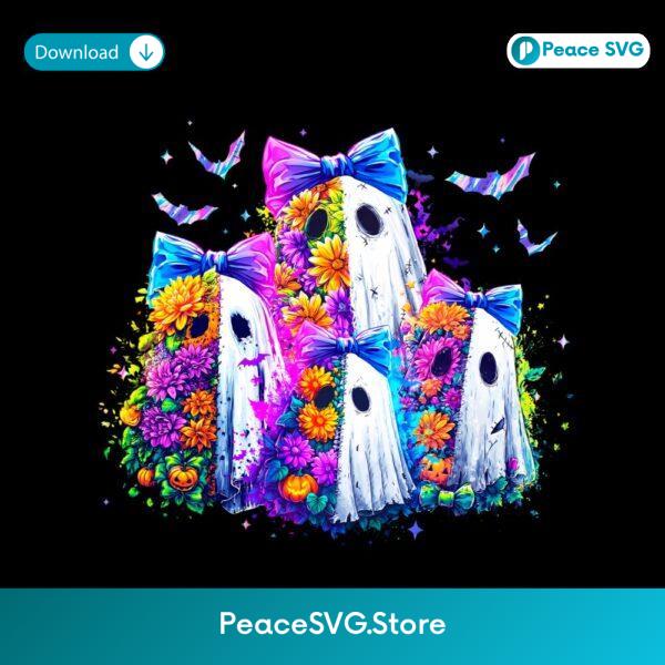 Floral Pumpkin Coquette Ghost Spooky Halloween PNG