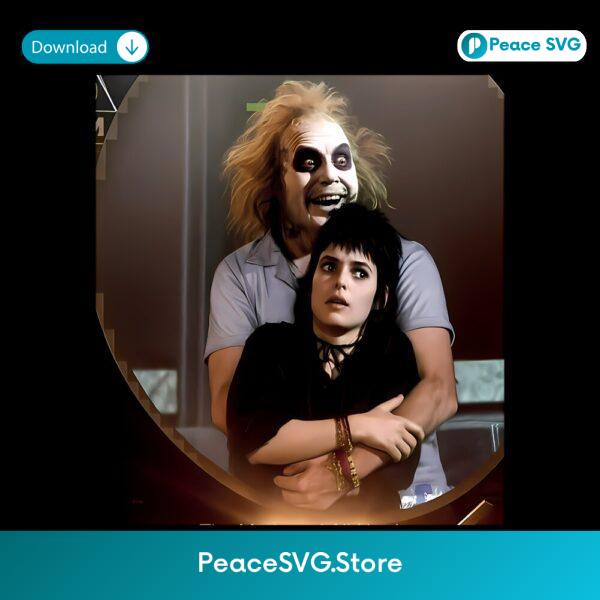 Funny Beetlejuice Lydia Meme Hug Halloween PNG