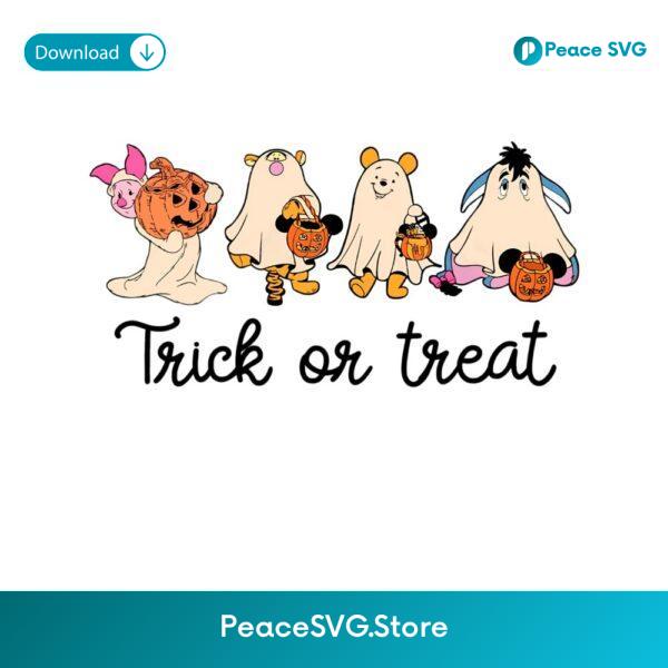 Funny Ghost Winnie The Pooh Cartoon Trick Or Treat PNG