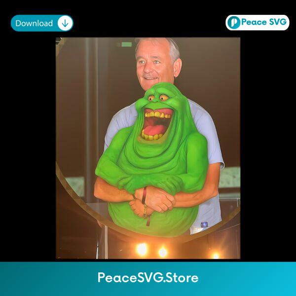 Funny Ghostbusters Slimer Hug Meme Retro Bill Murray PNG