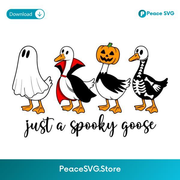 Funny Spooky Goose In Halloween Costumes SVG