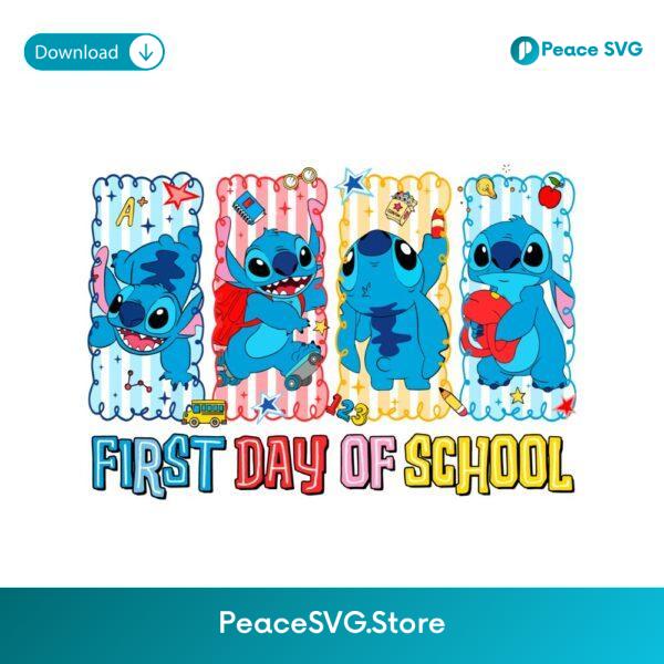 Funny Stitch First Day School Cartoon Kids PNG