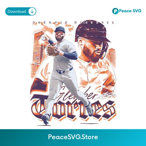 Gleyber Torres Detroit Baseball Vintage Style Graphic PNG