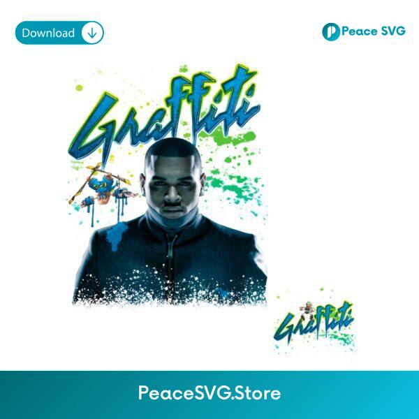 Graffiti Limelight Chris Brown Robot Splatter Portrait Graphic PNG