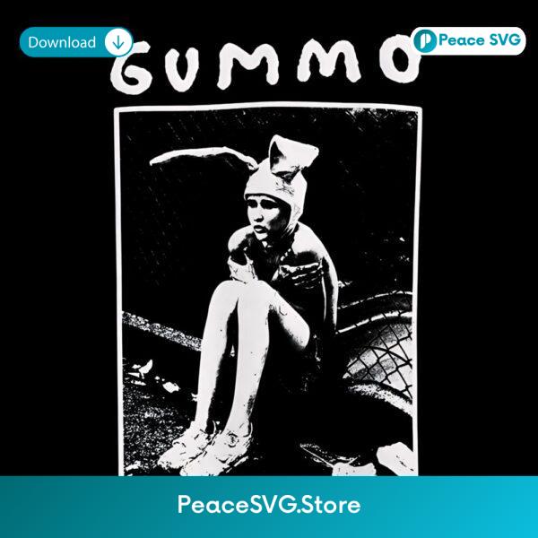 Gummo Bunny Boy Sitting Fence Scene Black White Aesthetic Movie PNG