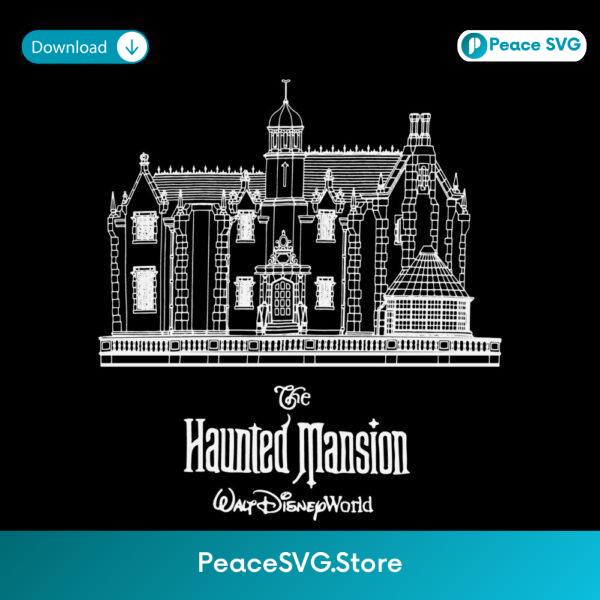 Haunted Mansion Blueprint Disneyland Ride Vintage Halloween SVG