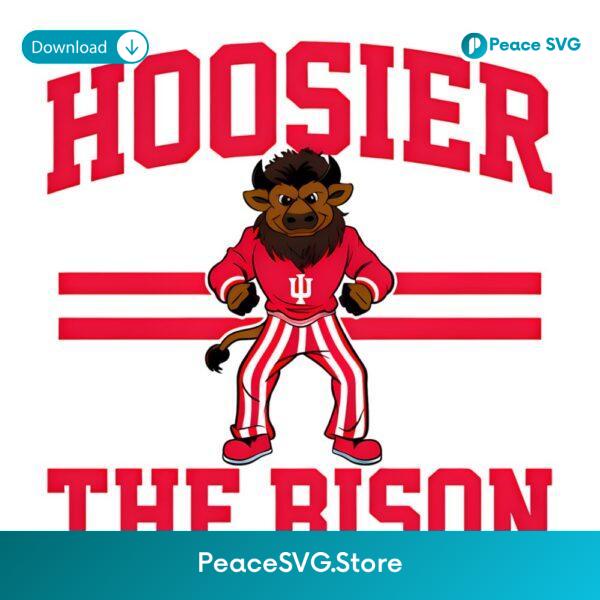 Hoosier The Bison Indiana University Mascot In Red Striped Uniform PNG