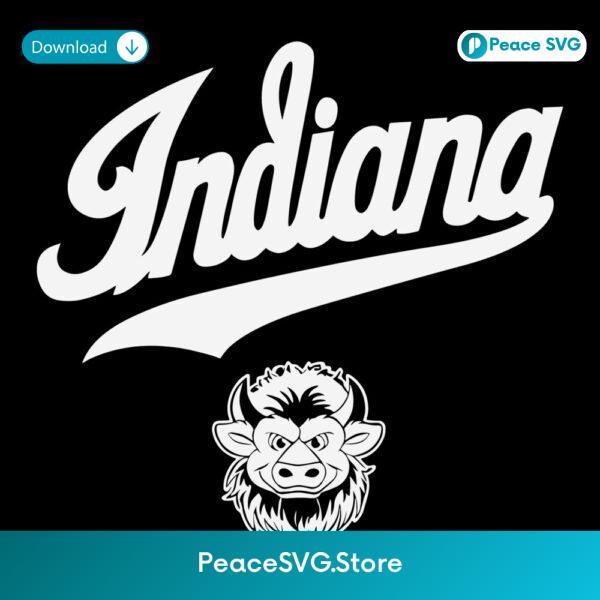 Indiana Hoosiers Script Logo With Mascot Head Vintage Style SVG