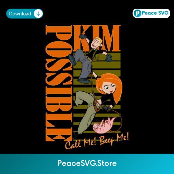 Kim Possible Call Me Beep Me Retro Graphic PNG