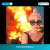 Lady Gaga Meme Explosion Sunglasses Blonde Bun PNG