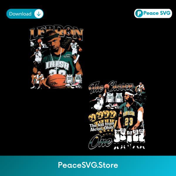 Lebron James Chosen One Vintage Youth Basketball PNG