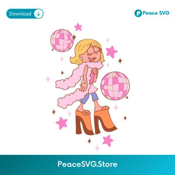 Lizzie Mcguire Disco Diva Platform Heels And Sparkle Mirror Ball SVG