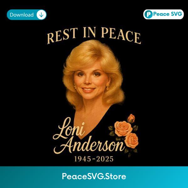 Loni Anderson Memorial Tribute Retro Floral Rip PNG