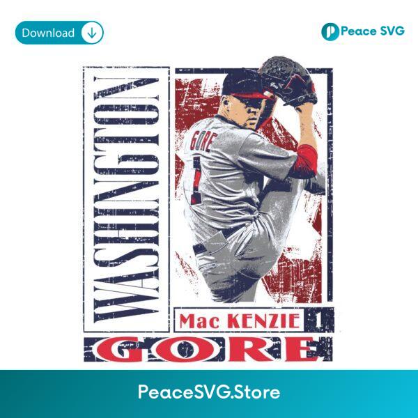 Mackenzie Gore Washington Baseball Card Style PNG