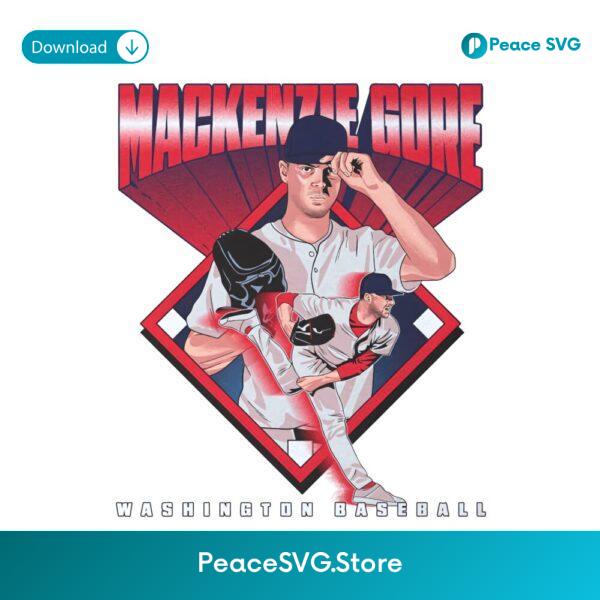 Mackenzie Gore Washington Baseball Diamond Graphic PNG