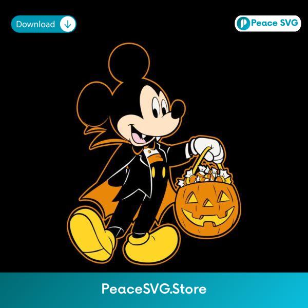 Mickey Mouse Halloween Dracula Pumpkin Candy Glow SVG