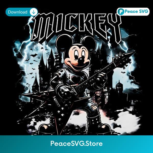 Mickey Mouse Heavy Metal Rock Band PNG