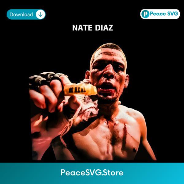 Nate Diaz Ufc Fighter Mouthguard Close Up Victory Pose PNG