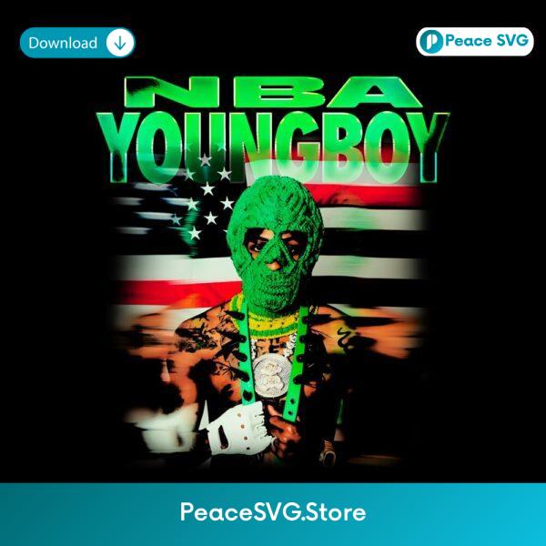 Nba Youngboy Green Mask American Flag Rap Album 2025 PNG