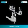 Nba Youngboy Middle Finger Rap Attitude Black And White Portrait PNG