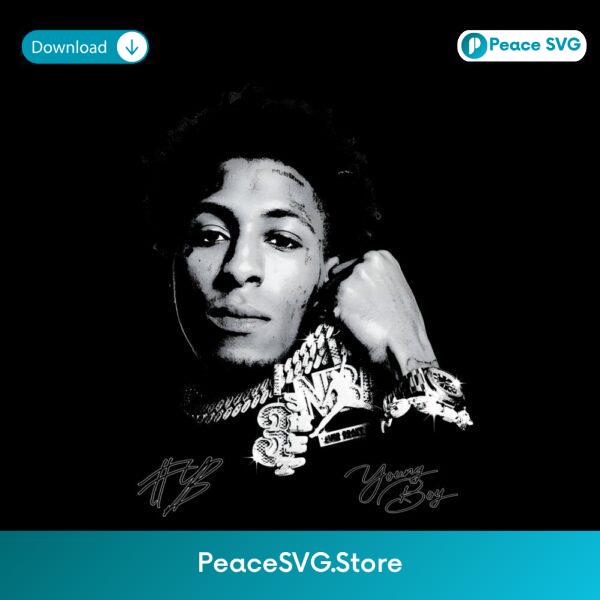 Nba Youngboy Monochrome Hip Hop Portrait Design PNG