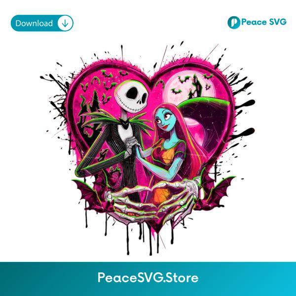 Neon Nightmare Couple Horror Love Halloween PNG