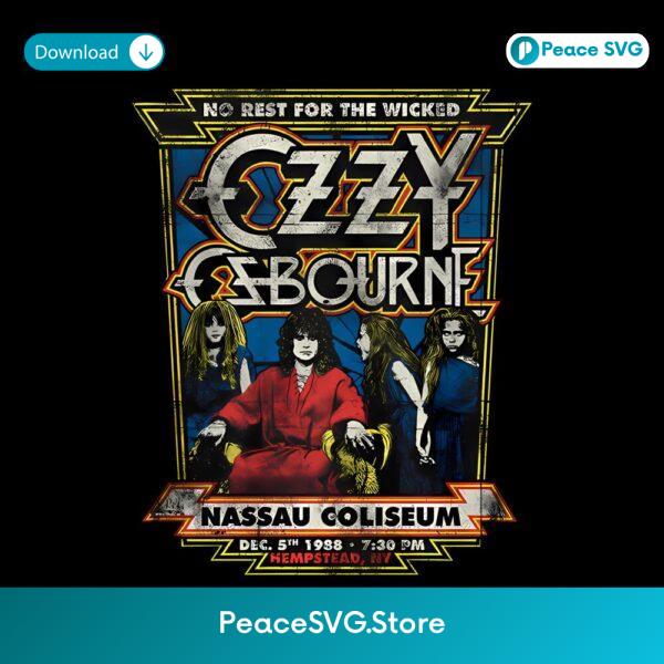 No Rest For The Wicked Ozzy Retro Concert Poster Style PNG