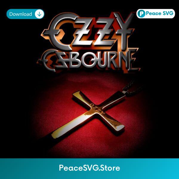 Ozzy Osbourne Cross Necklace Red Spotlight Vintage Metal PNG