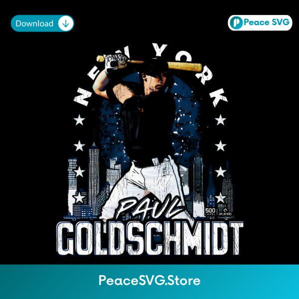 Paul Goldschmidt New York Baseball Night Skyline Gritty Style PNG