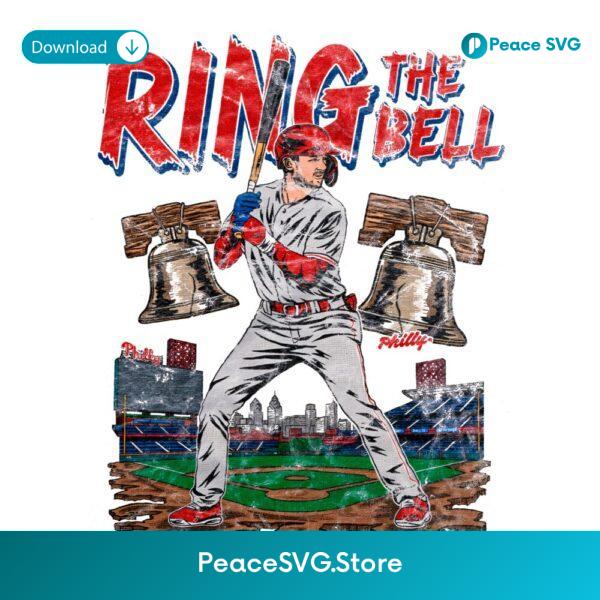 Philadelphia Baseball Ring The Bell Player With Liberty Bell And Stadium PNG