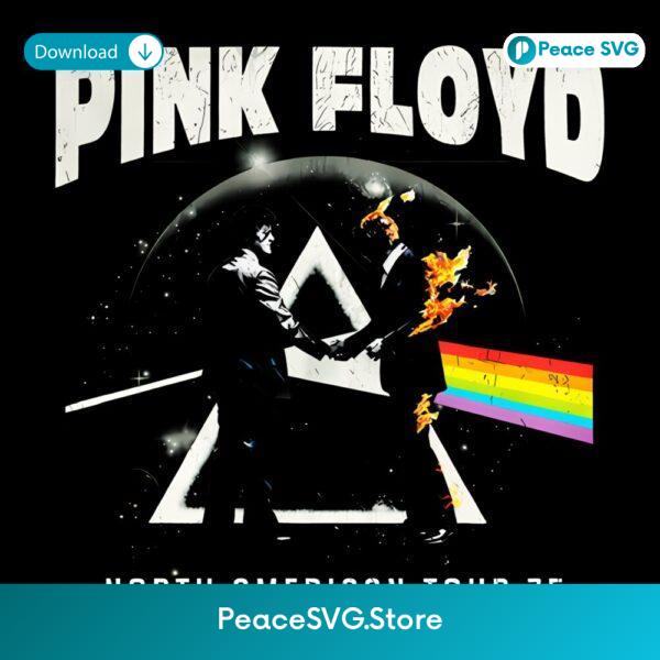 Pink Floyd North American Tour 75 Burning Man Rainbow Prism Album Art PNG