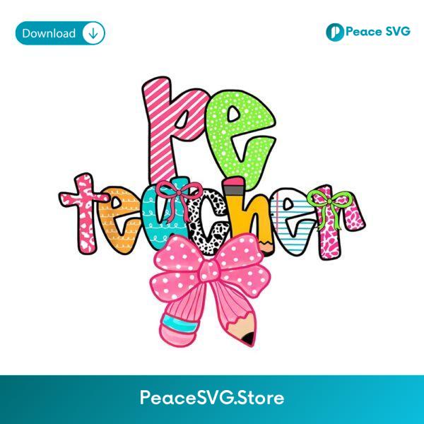 Preschool Teacher Preppy Back To School Coquette PNG