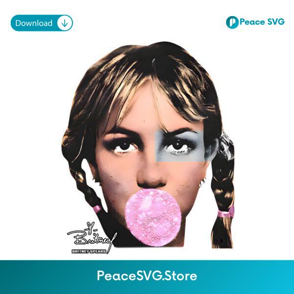 Retro Britney Spears Bubblegum Aesthetic Portrait PNG
