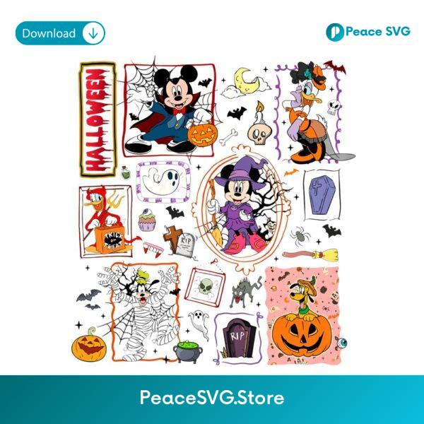 Retro Halloween Mouse And Friends Spooky Cartoon PNG