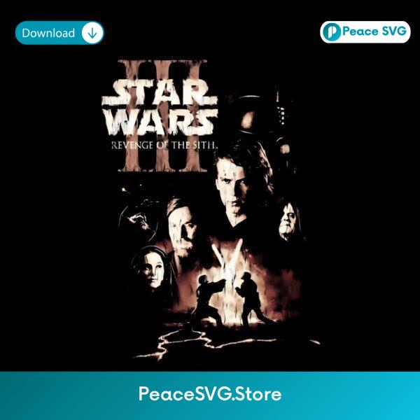 Revenge Of The Sith Anakin Obi Wan Padme Retro Star Wars Movie PNG