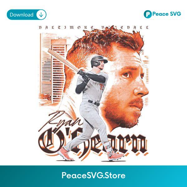 Ryan O Hearn Baltimore Baseball Vintage Style Graphic PNG