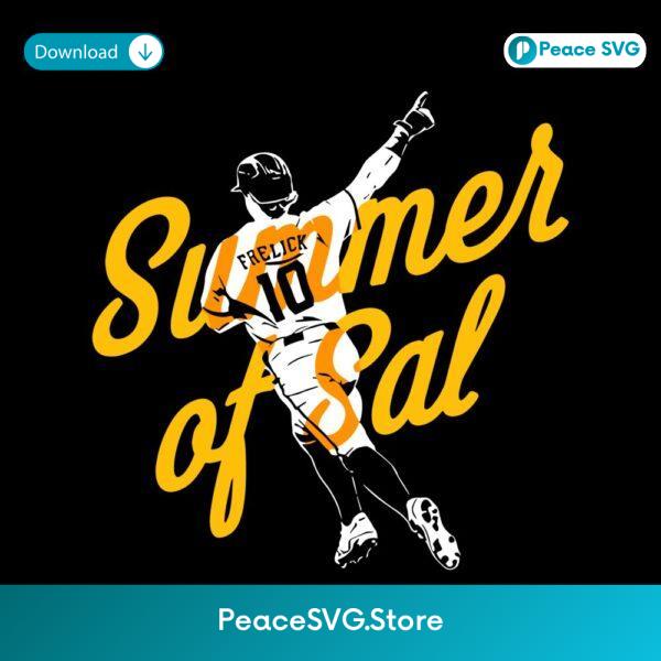 Sal Frelick Summer Of Sal Baseball Player Action Pose Typography SVG
