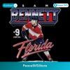 Sam Bennett Florida Hockey Number Nine Retro Skating Graphic PNG