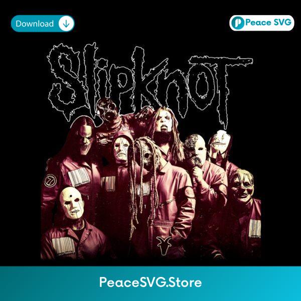 Slipknot Full Band Masked Members Logo Vintage Rock PNG