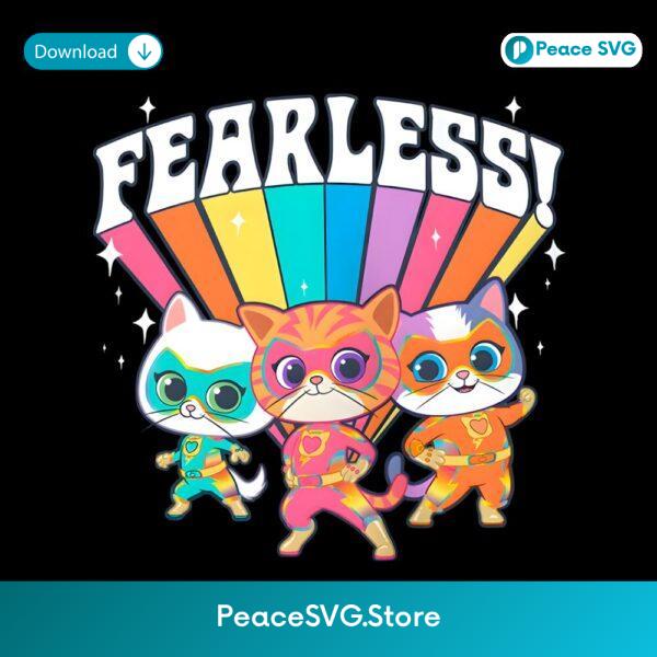 Superkitties Fearless Cute Rainbow Hero Cats Cartoon PNG