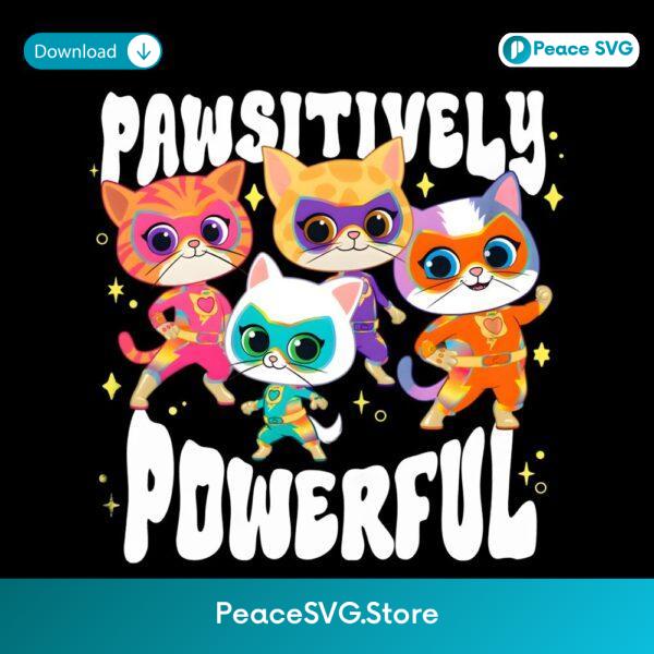 Superkitties Pawsitively Powerful Cute Cat Hero Team Cartoon PNG